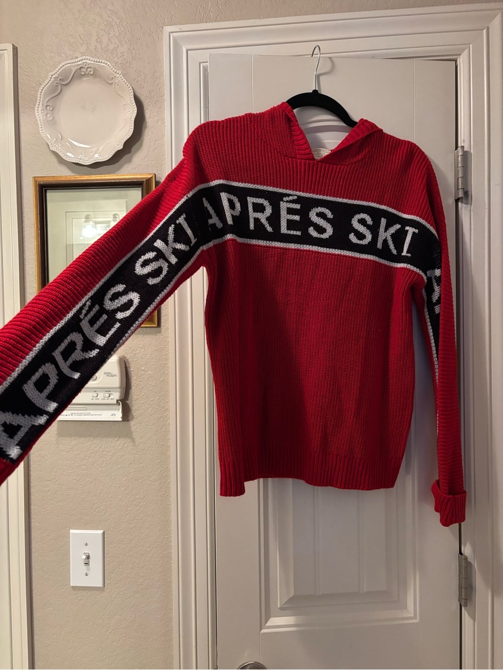 Telluride Clothing Co. Red Knit Hooded Sweater
